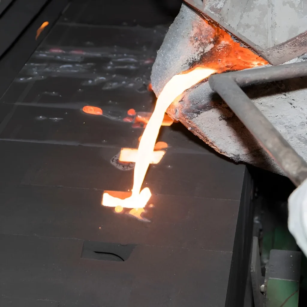 Image of metal pouring casting.